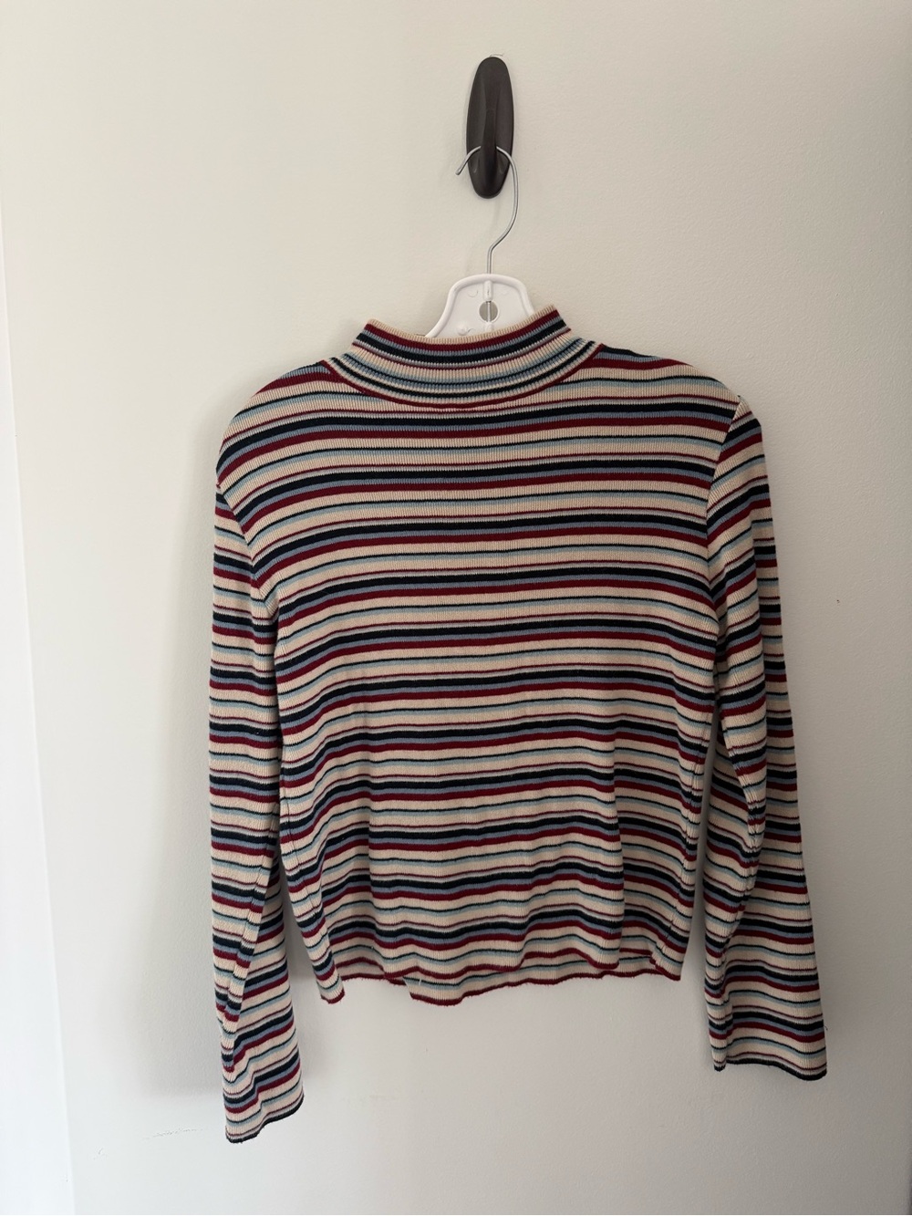 Women’s Multicolor Striped Turtleneck Long Sleeve Top